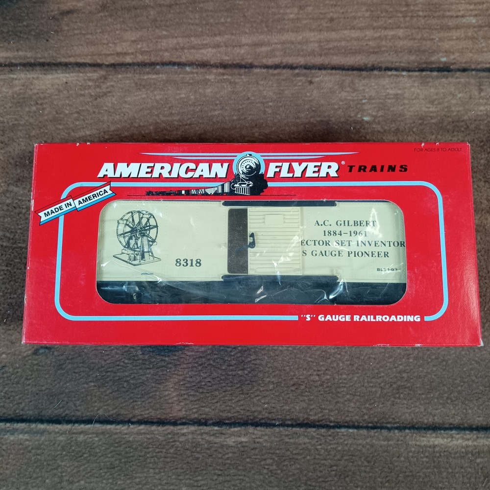 American Flyer Boxcar Unisex S Gauge Cream Blue Excellent A.C. Gilbert 6-48318